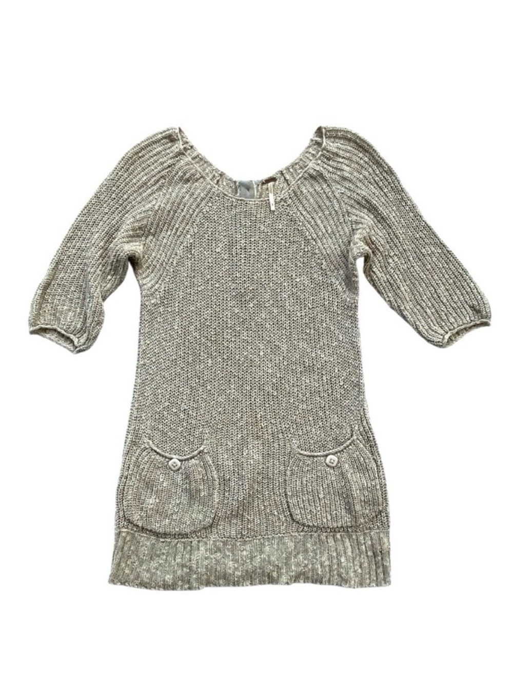 Free People Up In The Clouds Knit Tunic Mini Dress, Size S Boho-Minimalist